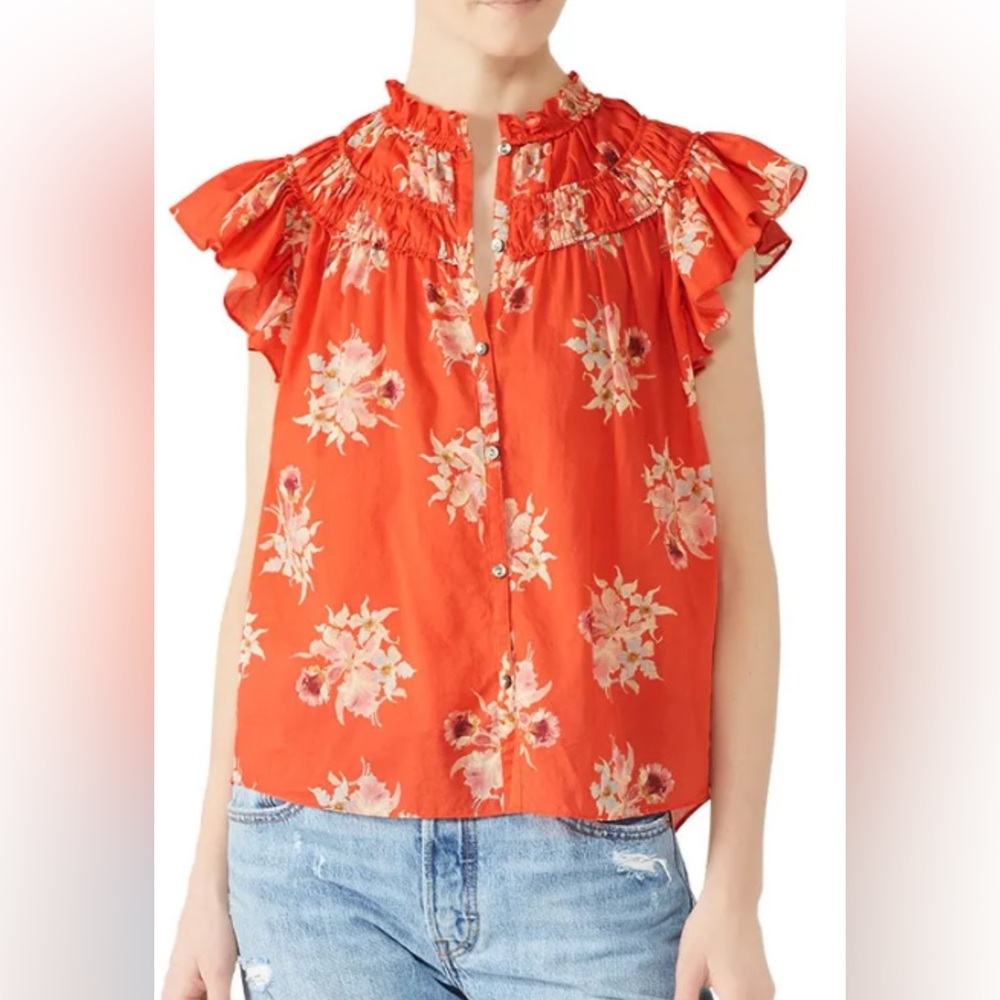 Rebbeca Taylor La Vie | Ruffle Sleeve Top - Pink | Barely worn